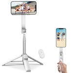 FANTCOO Magnetic Selfie Stick, 28inch Extendable Cell Phone Tripod Stand with Remote, Portable Phone Tripod for iPhone 15 14 13 12 11 Series & All Smartphones(White)