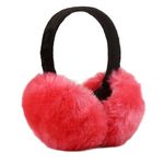 THE DDS STORE Muffs for Women - Winter Ear Warmers - Soft & Warm Cable Knit Furry Fleece Earmuffs - Ear Covers for Cold Weather Puffy Fluffy Earmuffs (Pink)