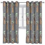 Jay Franco Star Wars The Mandalorian Curious Kid 183cm x 168cm Eyelet Window Curtains - 2 Panels