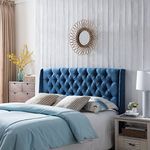 Christopher Knight Home 300857 (Canada) Lidia Tufted Fabric Winged Queen Headboard, Dark Navy