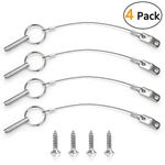 GANGUOLA Quick Release Pin Bimini Top Pins 1/4" Lanyard Boat Bimini Top Deck Hinge Jaw Slide Clamp Bracket Marine Hardware(4 Pack) (Quick Release Pin Ball)