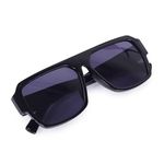 Noir Gaze Square Black Stunning Design Men Sunglass 100% UV Protected Black Thick Temple Of The Sungalss Along with Strong Hinge On Sides Of The Shades Which Comes More Durable And Comfort