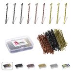 Biribila 150 Pcs Bobby Pins – 5cm Long Hair Pins for Women with Storage Box – Thicker & Strong Hair Grips, Ideal for All Hair Types – Kirby Grips for Effortless Hair Styling - Black, Brown & Gold