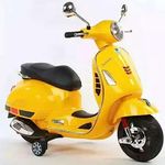 SKYA STAR Vespa 12v Battery Operated Rechargeable Ride On Scooter with Foot Accelerator for Kids, 2 to 6 Years, Yellow