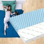 STARRY EUCALYPT Memory Foam Mattress Topper Convoluted Topper, 60D Foam Bed Topper with Bamboo Fabric Cover Beddings, Highly Breathable Bedding Floor Mat Pad(Queen 8cm Thick Cool Gel)