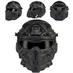 WLXW Ronin Assault Helmet, Fast Airsoft Full Face Helmet, Built-In Tactical Headset Anti-Fog Fans Sunshade Sliding Goggles, for Military CS Paintball Shooting, Hunting, Outdoor Sports,BCP