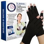 Doctor Developed Arthritis Gloves for Women & Men/Compression Gloves for Arthritis for Women & Men/Fingerless Gloves/Arthritis Pain Relief for Hands, With Doctor Handbook (1 Pairs, L)