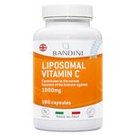 Bandini® Liposomal Vitamin C 1000mg 180 Vegan Capsules (3 Month Supply), High Strength Ascorbic Acid, High Absorption & Bioavailability, Immunity, Energy, Lypospheric vit. C, Lipo VIT C Supplement