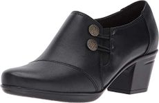 Clarks Women's Warren Slip-On Loafer, Black Leather, 8.5