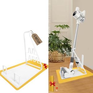 IZSOHHOME No Installation Required-Universal Stand,Storage Stand Docking Station Holder,Stable Metal Storage Bracket Stand Holder,Compatible with Most Stick Vacuum(White)