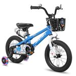 JOYSTAR Pluto Kids Bike 14 Inch BMX Style Children Bicycles with Training Wheels for Boys Girls Age 3-5 Years Blue