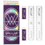 Ashton and Wright - Classic Graphite HB Pastel Pencils, 2 x 15cm Clear Rulers & 2 x White Erasers