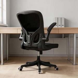 Monhey Ergonomic Office Chair with Lumbar Support, Adjustable Height, 2D Flip-up Arms, Breathable Black Mesh, Comfortable Desk Chair Chair for Home, Office, Study & Gaming