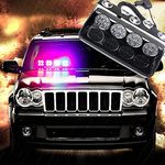 Automaze 16 LED Flasher Strobe Light with Flashing Modes, Police Car Emergency Light | For Police Car | (Red Blue)