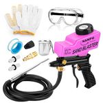 NANPU Light-Duty Air Sandblaster Gun Kit with Siphon & Gravity Feed, Ceramic Nozzle, Metal Body, for Small Project Surface Prep, Paint & Rust Removal, Metal/Wood/Glass Etching, Requires Air Compressor