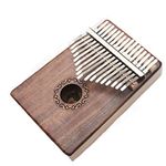 17 Keys Kalimba Thumb Piano Solid KOA Body With Learning Book,Tune Hammer,Cloth Bag,Sticker,Bilingual Instruction