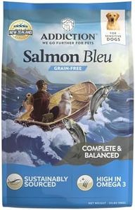 Addiction Salmon Bleu Grain-Free Dry Dog Food - Rich in Prebiotics to Support Skin, Coat & Cognitive Health - Salmon Recipe for All Dog Life Stages - Made in New Zealand 20 lb