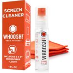 WHOOSH! Screen Shine Go - 1 fl oz Refillable Screen Cleaner Kit with Microfiber Cloth for MacBook, Phone, iPad & Eyeglasses - Powerful Streak-Free Cleaning - Pocket-Sized, TSA-Approved for Travel