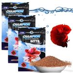 VAYINATO® Pack of 3 * 20G Champion Betta Fish Food (Specially for All Betta Fish) | Spirulina for Colour Enhancment | Micro Pellets-Floating Type | Made in Thailand by Petzlifeworld, All Life Stages