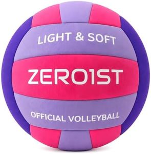 ZERO1ST Soft Volleyball for Kids Youth Beginners Soft Silent Fabric Volleyballs for Indoor Practice Safe & Light Perfect for House Yard Training Practice Games Holiday Gifts(Deflated,Size 5)