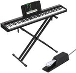 OYAYO Digital Piano 88 Weighted Keys with Stand, Touch Sensitivity Electric Piano Keyboard with Bluetooth MIDI Function, Sustain Pedal, Full Size Portable Piano Keyboard for Children and Adults