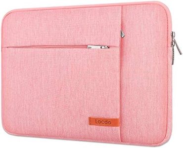 Lacdo 14 inch Laptop Sleeve Case Bag for Acer Swift 5 4, Matebook D 14, Lenovo Ideapad C340 / Yoga S940, Dell Latitude E6430S E7470, ASUS Zenbook Chromebook Flip Protective Computer Notebook Bag,Peach