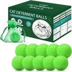 Cat Repellent Outdoor & Indoor, Natural Peppermint Oil Cat Deterrent Balls Outdoor Indoor Keep Cats Off Yard Garden Lawn Plants and Chew-10Pack Green