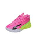Puma | Dagger 2 Youth Non-Slip Basketball Shoes | Lime Squeeze-Bright Aqua-Black | 4UK