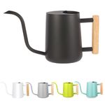 Watering Can Indoor Plants, 35oz Small Watering Can Indoor Stainless Steel Metal Watering Can Modern Decorative Watering Pot with Long Spout for Indoor House Plant Bonsai Garden Flowers - Black