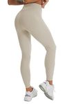 TomTiger Women's Yoga Pants 7/8 High Waisted Workout Yoga Leggings for Women Butt Lifting Tummy Control Booty Tights, Mink, M