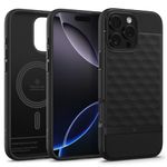 CASEOLOGY by Spigen Parallax Mag for iPhone 16 Pro Case [Ergonomic 3D Hexa Cube] Military Grade Drop Protection Back Cover Case for iPhone 16 Pro (TPU and PC | Matte Black)