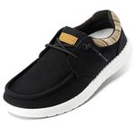 STQ Slip on Sneakers with Arch Support Women's Casual Boat Summer Shoes for Travel and Work Black US 7.5