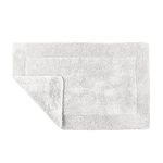 Allure Heavyweight Reversible Bath Mat, 100% Cotton, Super soft, Washable, Large Size 53cm x 85cm (White)