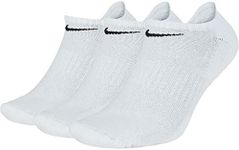 NIKE U Nk Everyday Cush NS 3PR Socks - White/(Black), Large