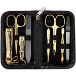 3 Swords Germany - brand quality 8 piece manicure pedicure grooming kit set for professional finger & toe nail care scissors clipper fashion leather case in gift box, Made by 3 Swords (000910)