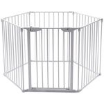 Inspirer Studio 5,6,8 Panel Heavy Duty Metal Gate Baby Pet Fence Safe Playpen Barrier (White, 6 Panel)
