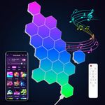 20 Pack Hexagon Light Panels - Smart RGB Hexagon LED Lights Wall Lights with APP & Remote Control Cool Music Sync Gaming Lights Tile Light for Living Room, Bedroom, Gaming Room, Kids, Adults