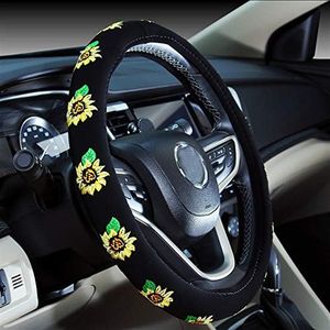 Mayco Bell Automotive Women Embroidery Cute Car Steering Wheel Cover (Sunflower)