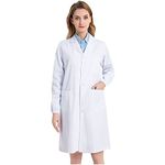 Lab Coat for Men Girl Women Full Length Long Sleeve Uniform Doctor Laboratory Scientist Coat (White, Small)