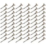 Beayuer 60 Pieces Duck Bill Hair Clips, 1.75 Inch Rustproof Metal Alligator Curl Clips with Holes for Hair Styling, Hair Coloring, Thick Hair Sectioning, Salon, Bows DIY, Silver (60Pcs, 1.75in Silver)