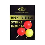 SF Strike Indicators Bobbers Fly Fishing with Wooden Tooth Pick Floating Foam Fishing Tackle Accessories 3pcs, Fluorescent Yellow(1)/Red(2)-Round