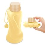 NAVTUE Collapsible Water Bottle, 650ml Foldable Water Bottle BPA Free Reusable Lightweight Leak-Proof Travel Silicone Water Bottle for Travel, Gym, Hiking, Office, Camping (Yellow)