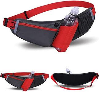 Running Belt with Water Bottle Holder, RUMANLE Waist Bag with Extender for Jogging, Hiking, Cycling, Walking Dog Walker Hydration Fanny Pack, Sport Pouch Phone Carrier for Women and Men - Red