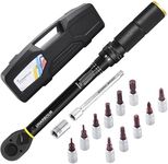 Uharbour Torque Wrench Bicycle 1-25 Nm, 1/4 Torque Wrench Set with Bits and Extension Rod for Bicycle, ±3% All Calibrated with Unique Serial Number