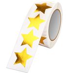 SANNIX 1 Inch Holographic Gold Star Stickers for Kids Reward Metallic Foil Star Labels 500Pcs Stars Sticker for DIY Crafts Classroom Teachers