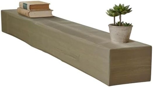 Adorwood Handmade Fireplace Mantel Shelf 72", Extra Wide Rustic Wood Mantles for Over Fireplace, Wall Mounted Floating Mantel Shelves for Living Room Decor (Smoke Gray, 72Lx6Hx8D)