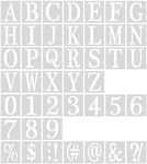 AIEX 43pcs Letter and Number Templates, Reusable Plastic Uppercase Letter Stencils Alphabet Stencils Punctuation Marks Symbol Numbers Craft Stencils for Scrapbook Painting DIY Craft (2 Inch)