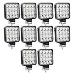 Willpower 10pcs 3.3 Inch 48W Mini Ultra Thin LED Work Light Spot Beam LED Pods Driving Lights 12V 24V Offroad Fog Lamps for Truck Tractor Boat 4x4 Car SUV ATV Excavator