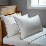 Snovii Bed Pillows for Sleeping Size 17 x 27, Luxury Hotel Quality, Cooling Hotel Quality Pillow, Gusseted Pillow for Back, Stomach or Side Sleepers. Size 17 x 27 Pack of-2 (Purple Piping)