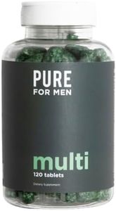 Pure for Men Multivitamin for Men | Energy & Stress Support, Strong Bones, Rich in Antioxidants & Minerals | Vitamin A, Vitamin B, Vitamin C, Vitamin D, Magnesium, Calcium & More | 120 Capsules, Vegan